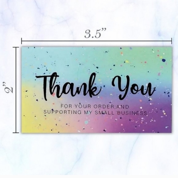 ♥️ 5x25 / 50 Toned Confetti Colored Thank You Insert Cards - Picture 3 of 3